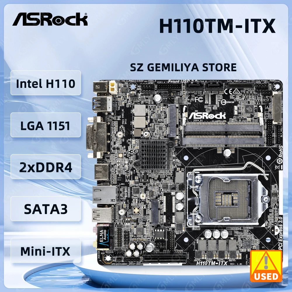 ASROCK H110TM-ITX Mini-ITX Motherboard Intel H110 LGA 1151 DDR4 32GB support i5-6500 6300 7600 7700 7400 6600 cpu