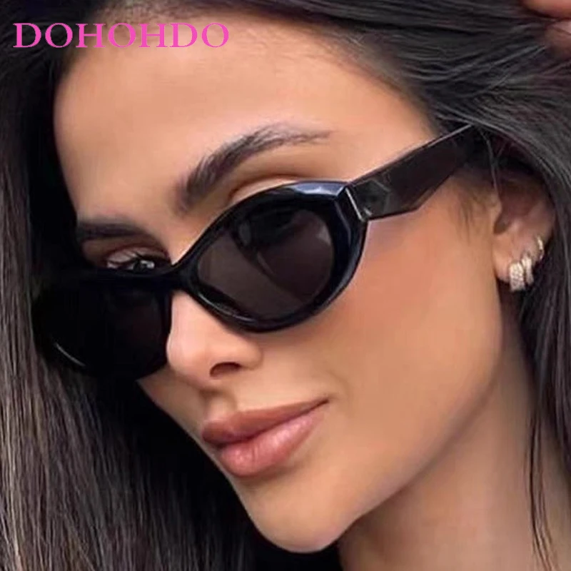2026 Neue Mode Kleiner Rahmen Ovale Cat-Eye-Sonnenbrille für Damen und Herren Luxusmarken-Design Punk-Sonnenbrille für Outdoor-Fahrten UV400