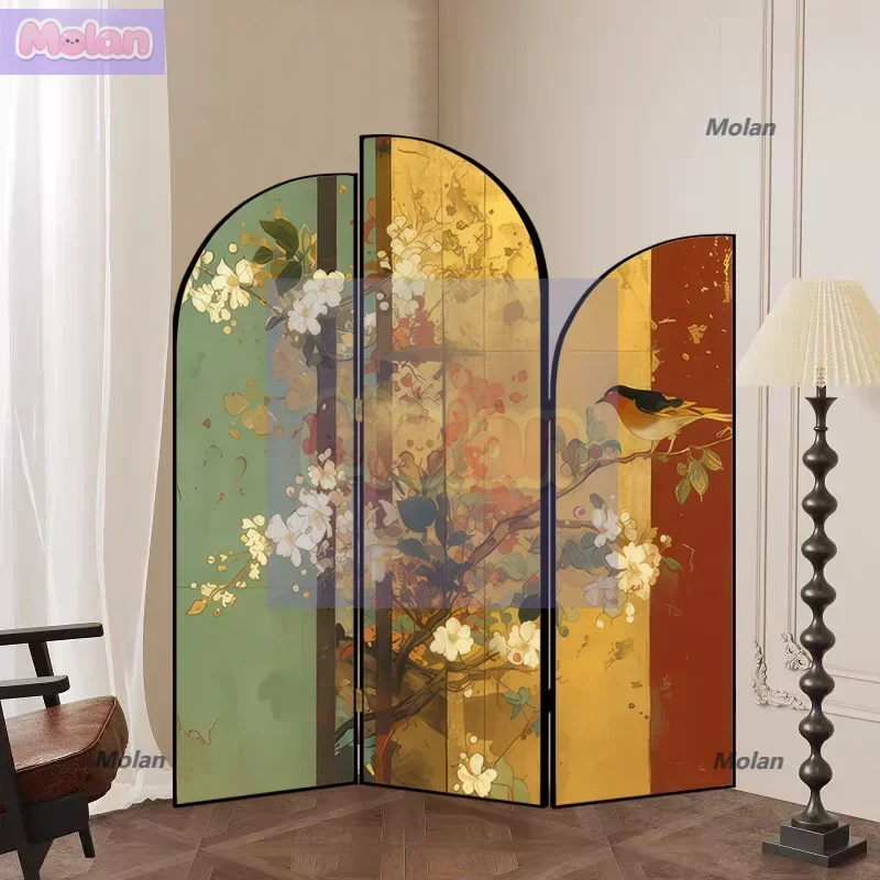 

Chinese screen partition aesthetics Song Dynasty living room decoration sofa background wall foldable mobile blocking retr