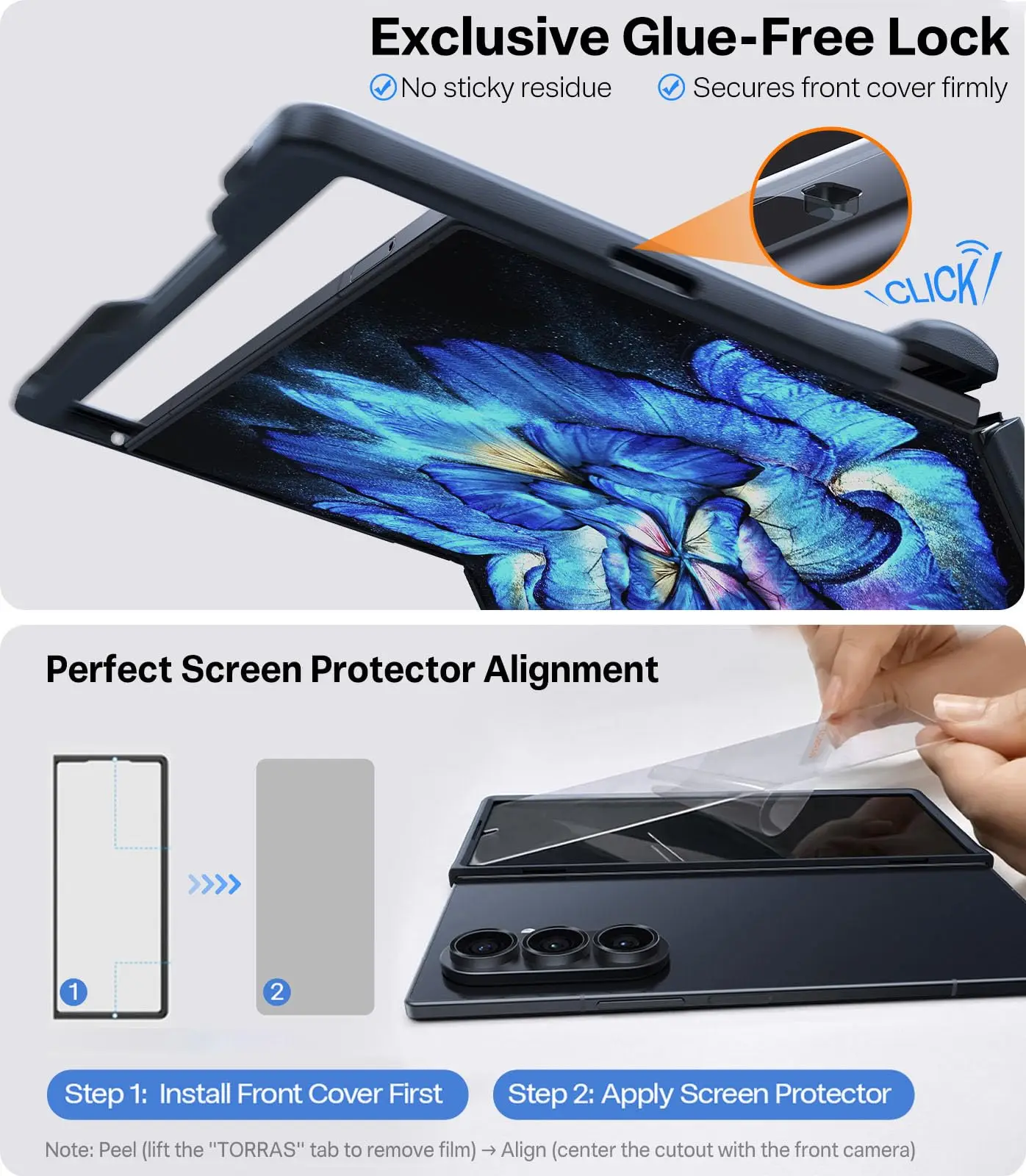 TORRAS Samsung Galaxy Z Fold 7 Case Magnetic Shockproof with 2pcs Screen Protectors Compatible with MagSafe 4X Military Grade