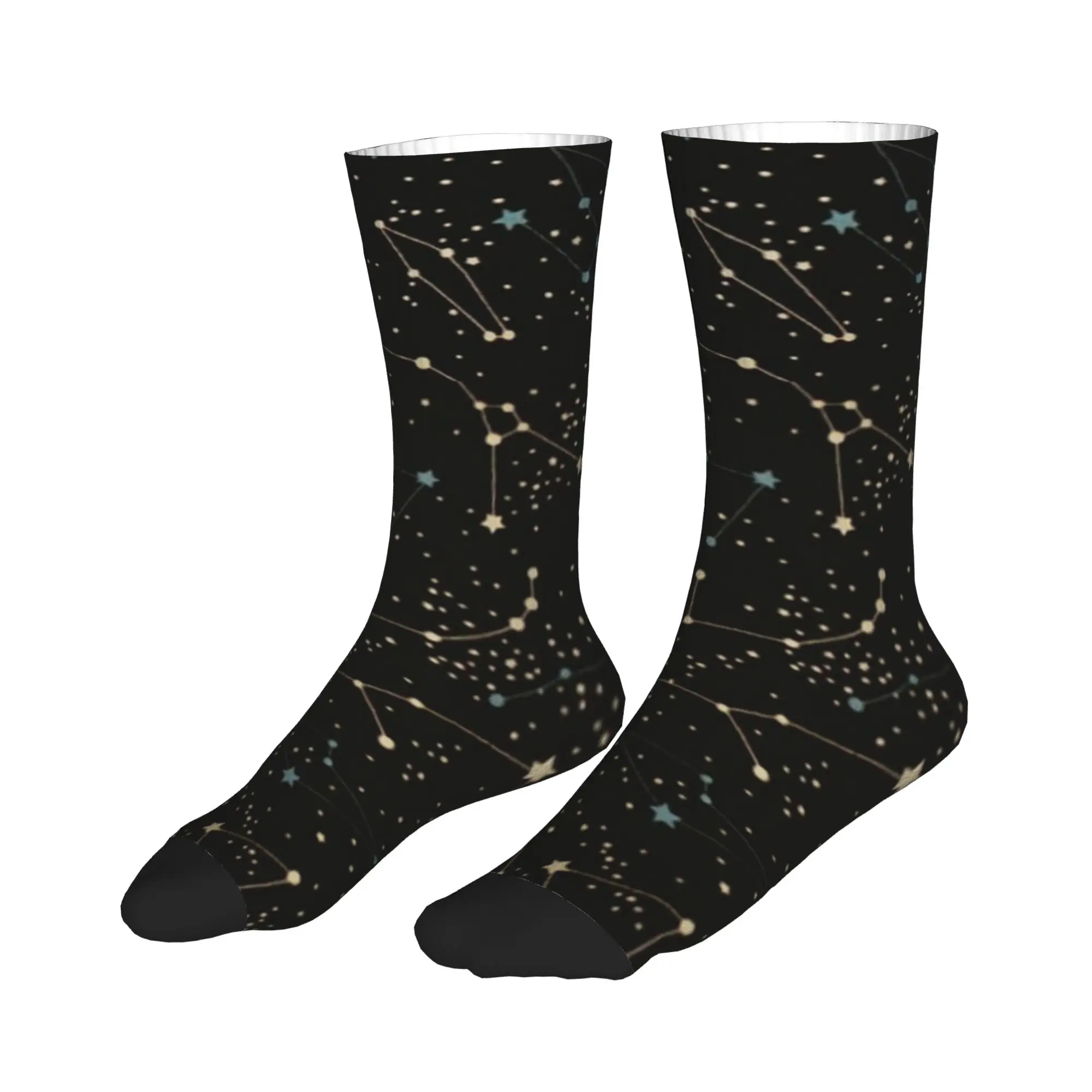 

All Seasons Stockings Constellation Star Clusters Galaxies Print Halloween Sport Socks Fashion Middle Tube Socks for Men Women