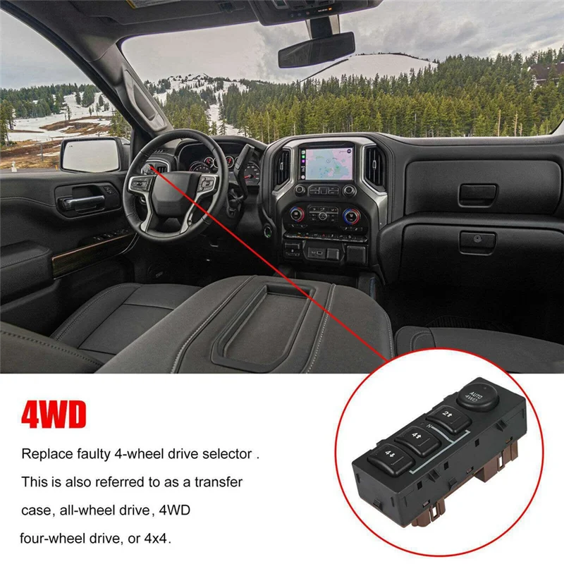 

CABE-15136039 19259313, кнопка выбора раздаточной коробки для Tahoe Suburban GMC Sierra Silverado Cadillac, часть