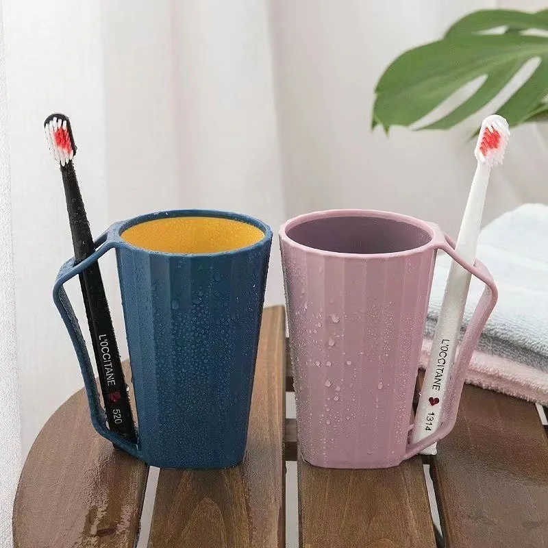 1PC Creative Toothbrush Holder Washbasin Couple'S Mouthwash Cup Toothbrush Cup Household Minimalist Student Two-Color Cup