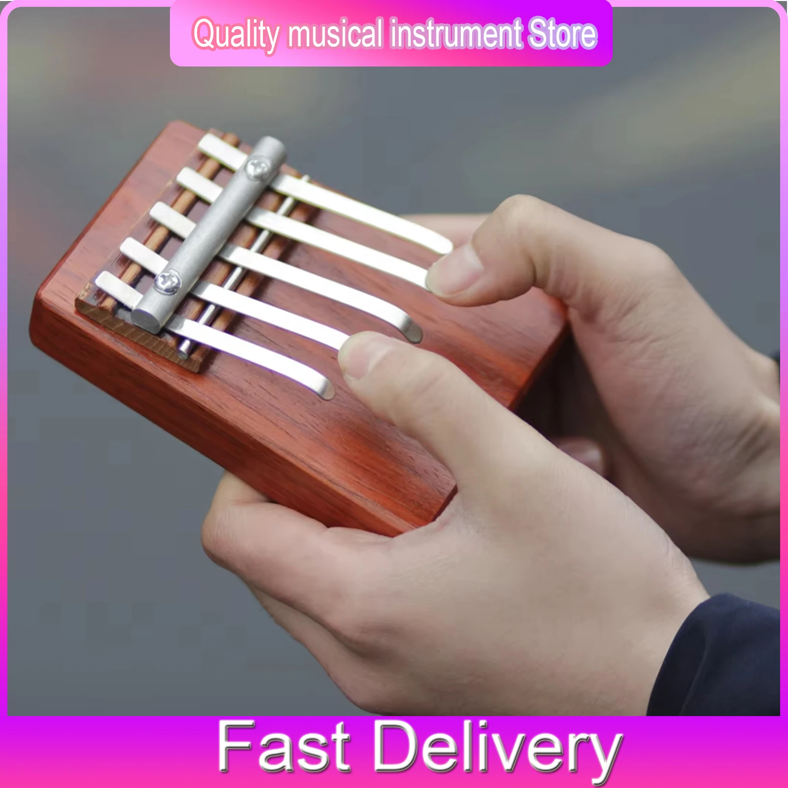 5 Tone Thumb Piano Acacia Material Children Music Gift Enlightenment Educational Development Intelligence Keyboards Instrument