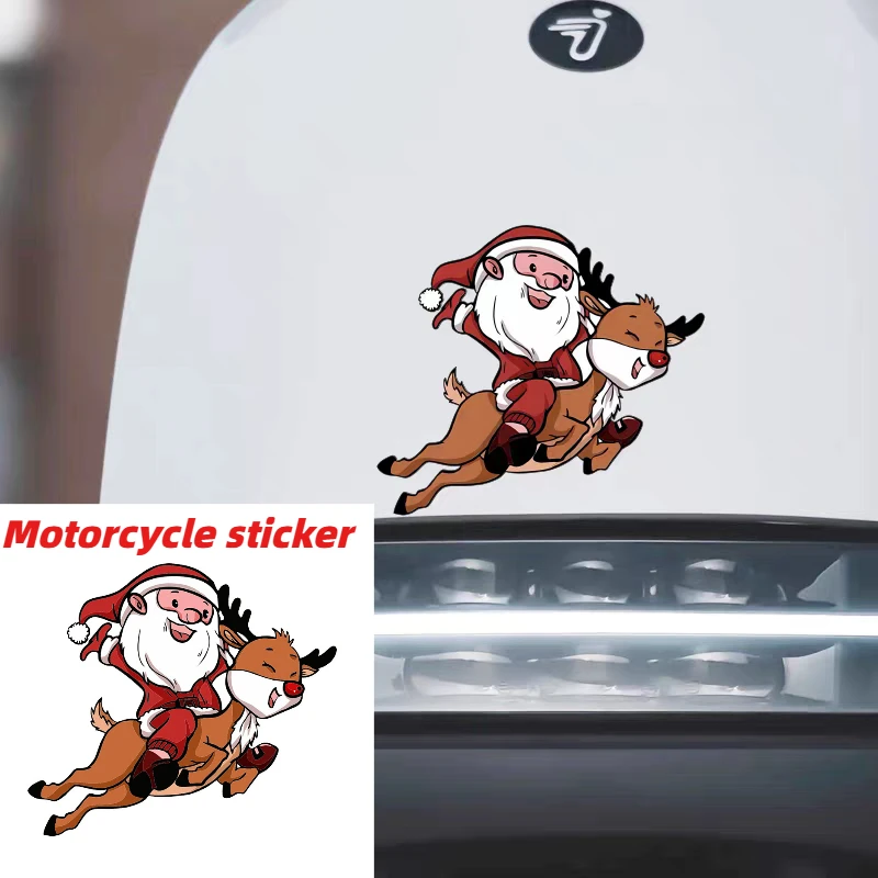 

Motorcycle sticker Christmas Santa Claus Reindeer Car Stickers Waterproof Auto Rear Windshield Window Decals Decoration