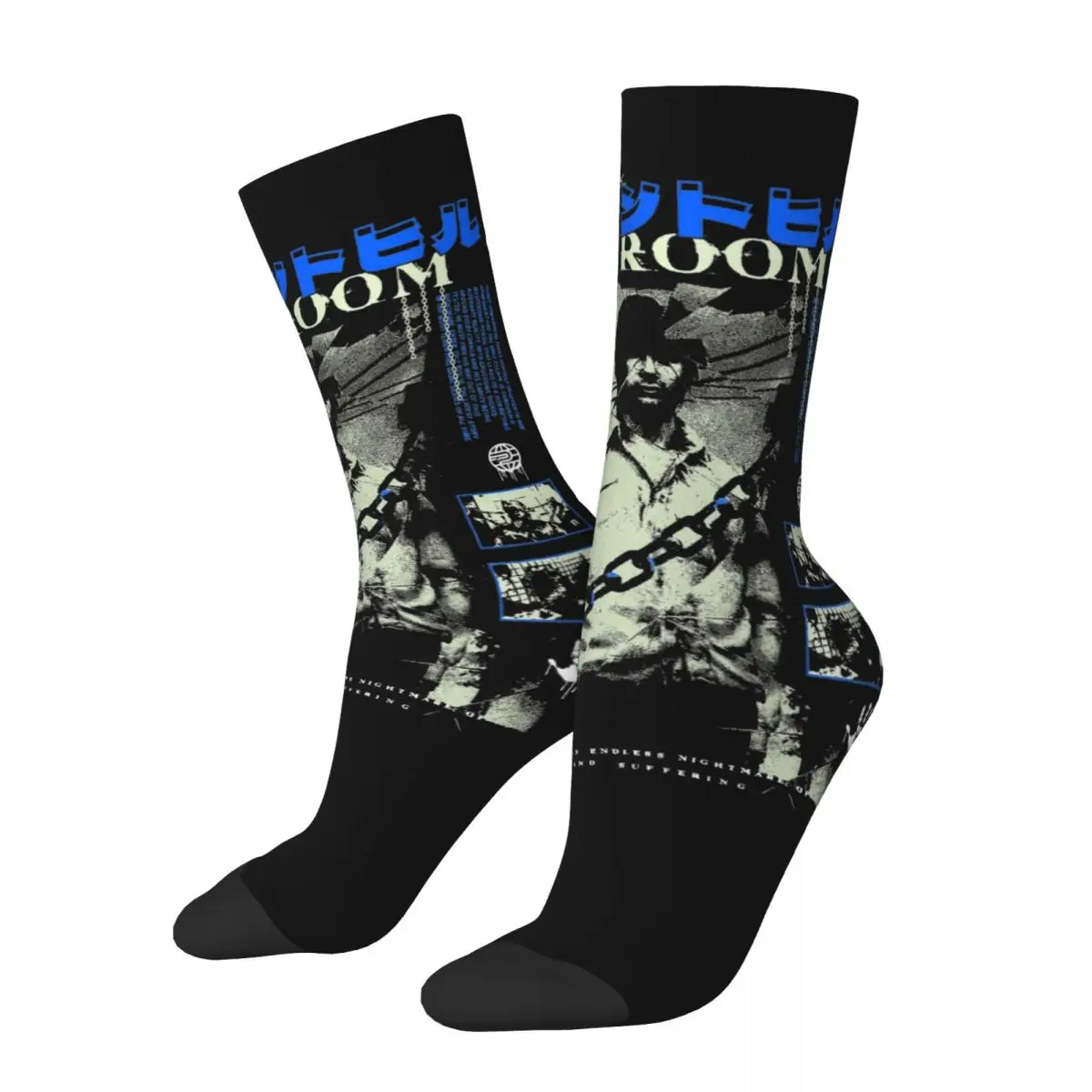 

Fashion Men's Socks Crazy Silent Hill The Room Sock Horror Video Game Graphic Women Stockings Spring Summer Autumn Winter