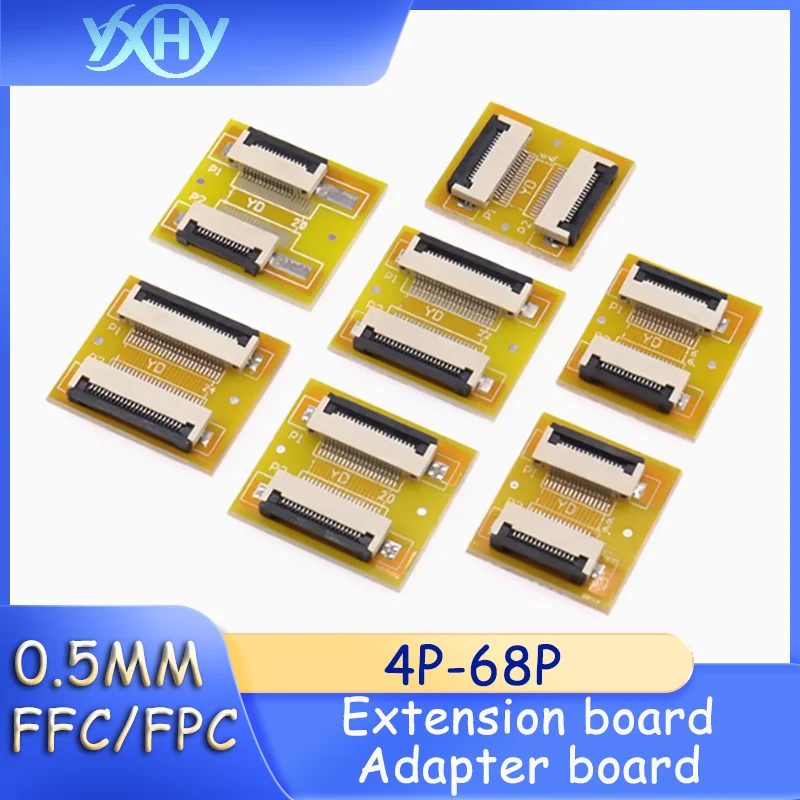 

1PCS FFC/FPC flexible cable extension board adapter board 0.5MM pitch 4P/8/10/20/30/40/50/60/64P