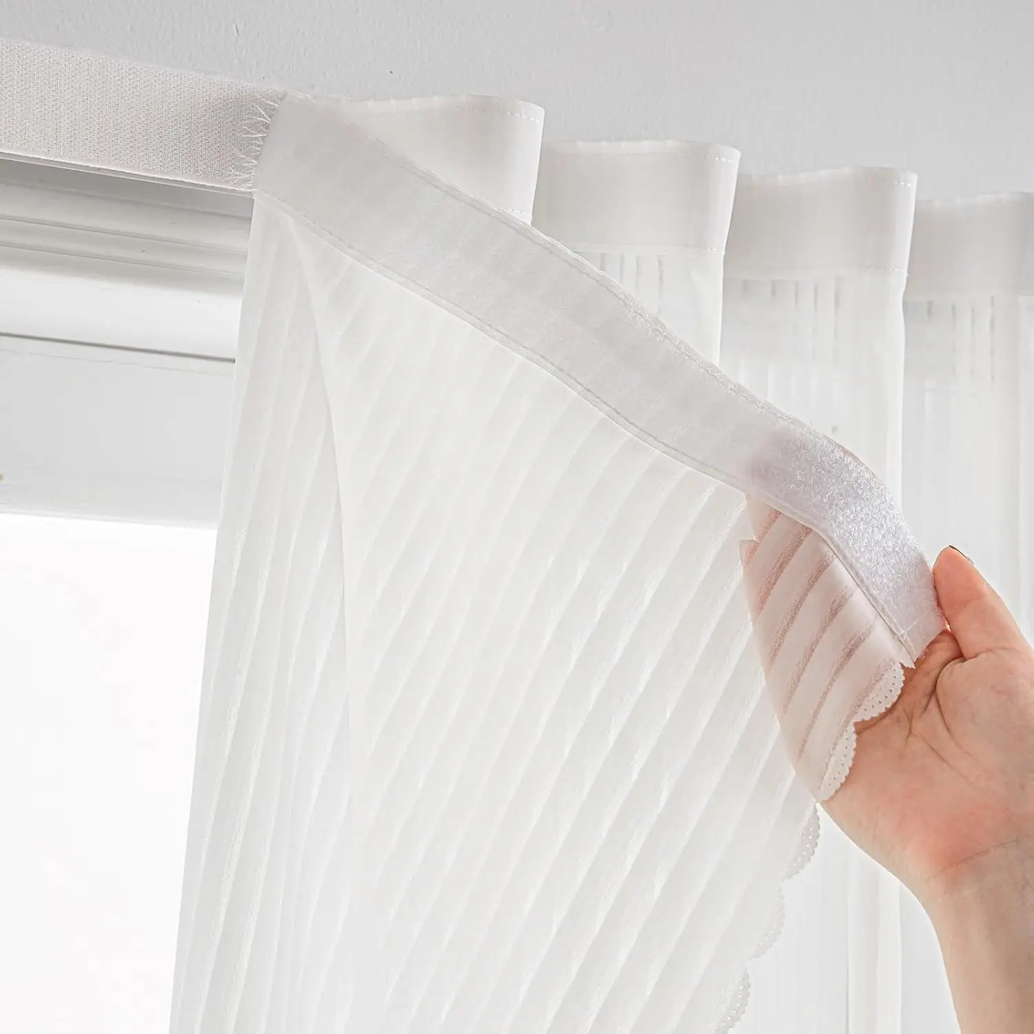 Japanese Self-Adhesive Sheer Curtain, Suitable for Living Room Bedroom, Privacy Filter Cloth, Portable No Drilling Blinds