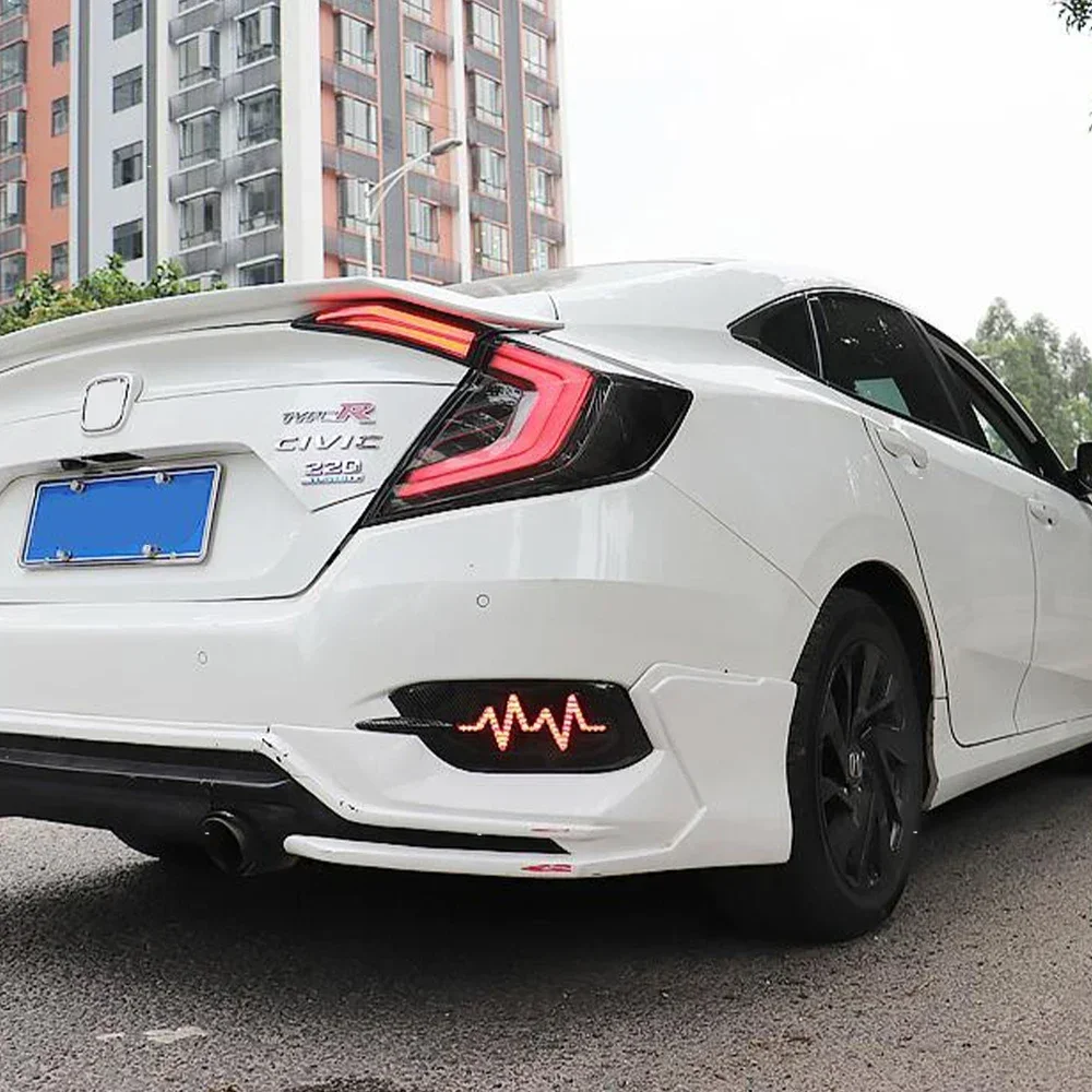 

Для Honda Civic X 10th FC FK7 FK8 2016-2021 Авто задние задние фонари в сборе Обновление светодиодного динамического сигнала Автомобильные задние фонари Аксессуары