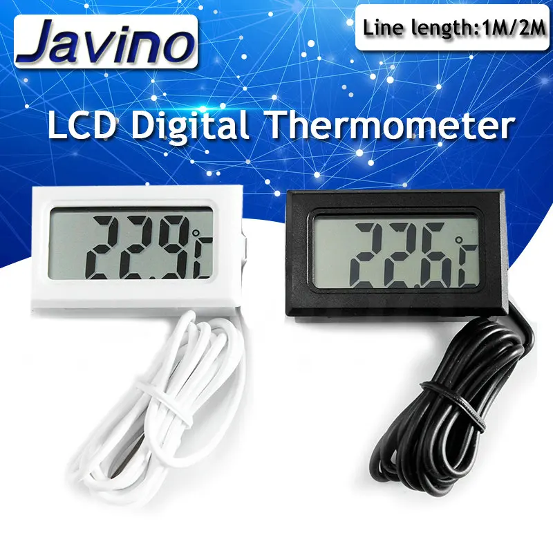 Mini LCD digital thermometer used for freezer temperature - 50-110℃ refrigerator thermometer indoor and outdoor waterproof probe