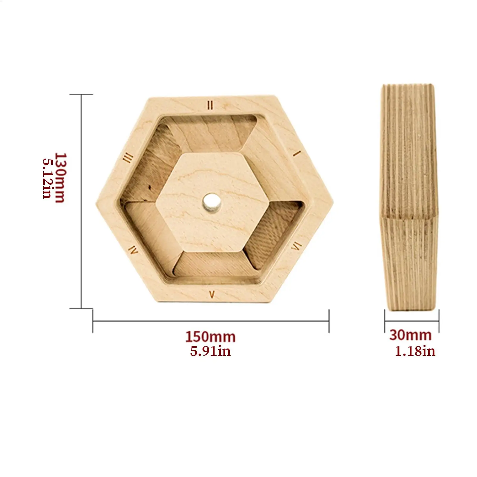 زوج واحد من أدوات تمرين الأصابع الخشبية السداسية، مدرب قوة قبضة محمول للتدريب على التسلق، منشئ الساعد للتمرين في صالة الألعاب الرياضية المنزلية
