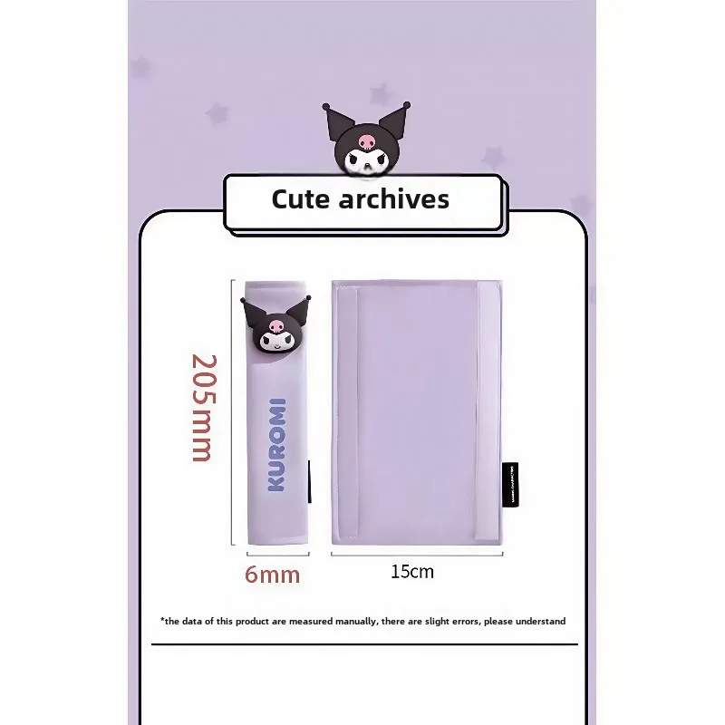 Cintura di sicurezza per auto Sanrio Kulomi Kawaii Cintura di sicurezza per sedile in cartone animato Spalline in pelle PU Copertura protettiva piatta 3D Anti-collo strangolare