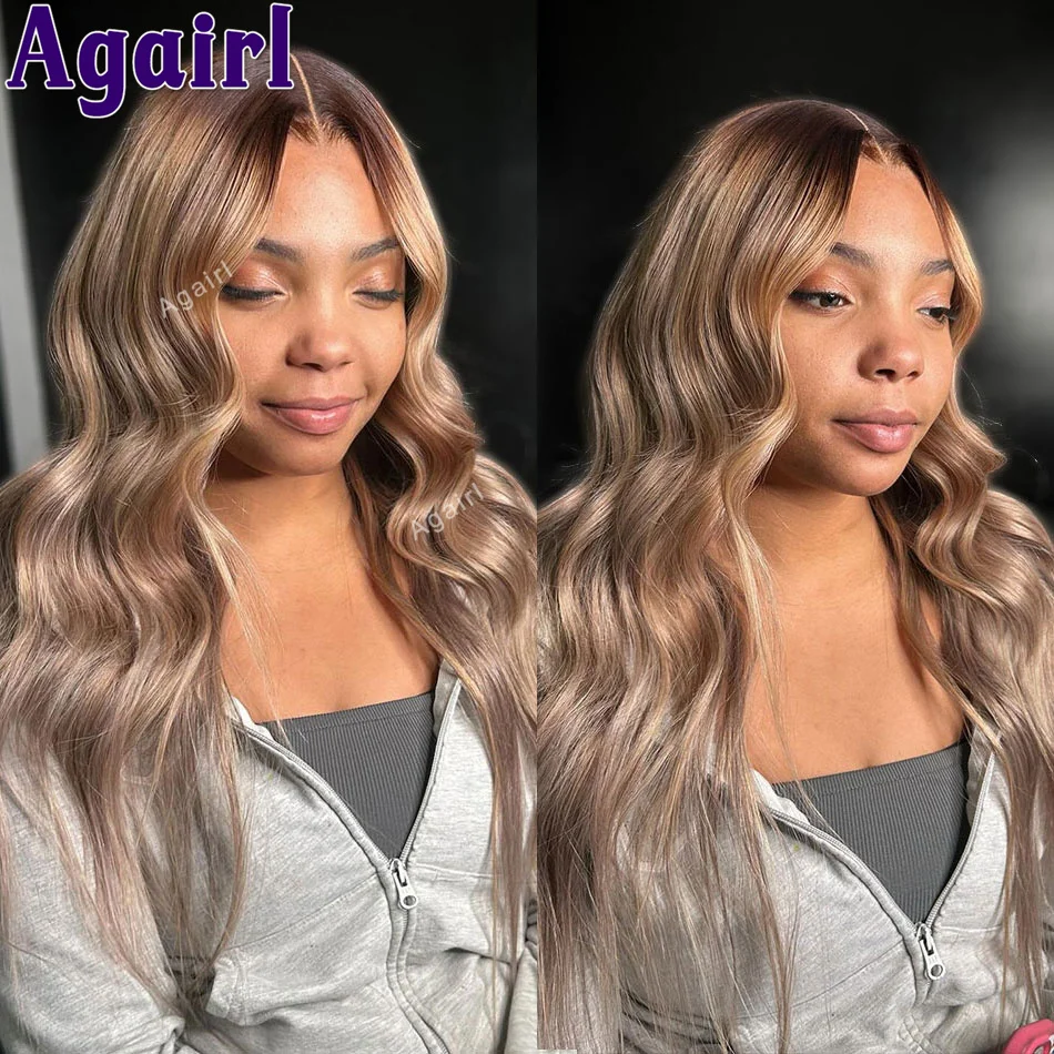 

Highlight Ash Blonde 13x6 Lace Front Human Hair Wigs 32 30 Inch Transparent Lace Frontal Body Wave Wig 6x4 Lace Closure Wig 200%