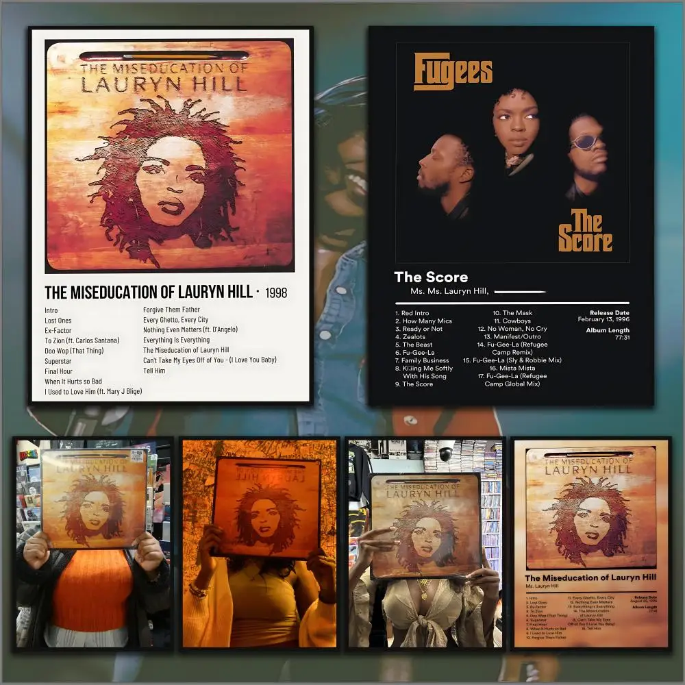 Ms L-Lauryn Hill Rapper Album Poster Home Living Bed Room Bar Hallway Sticky Wall Printing Waterproof Aesthetic Decor