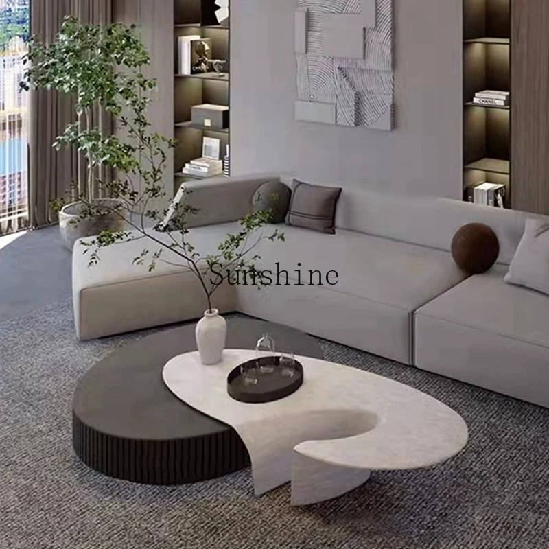 Italian minimalist modern oval coffee table, customizable