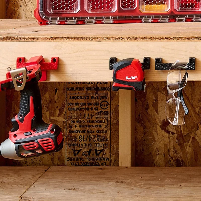 A19F-Tape Measure Holder Tool Storage For Garage Organization Tool Holder For Power Tool On Ladder, Work Bench 4 PCS