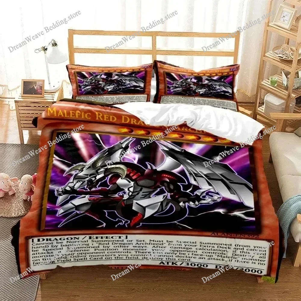 New Yu-Gi-Oh Game Card Bedding Set Single Twin Full Queen King Size Bed Set Kid Bedroom Duvet Cover Sets 3D Print Game Anime