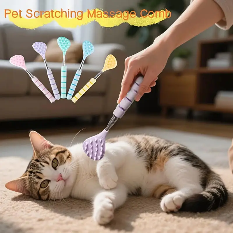 Extendable Cactus Back Scratcher Pet Massage Tool Foam Handl