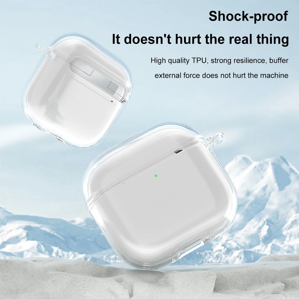 Прозрачный защитный чехол с карабином, защитный чехол из ТПУ, противоударный Прозрачный чехол для Apple Airpods 4 (2024)