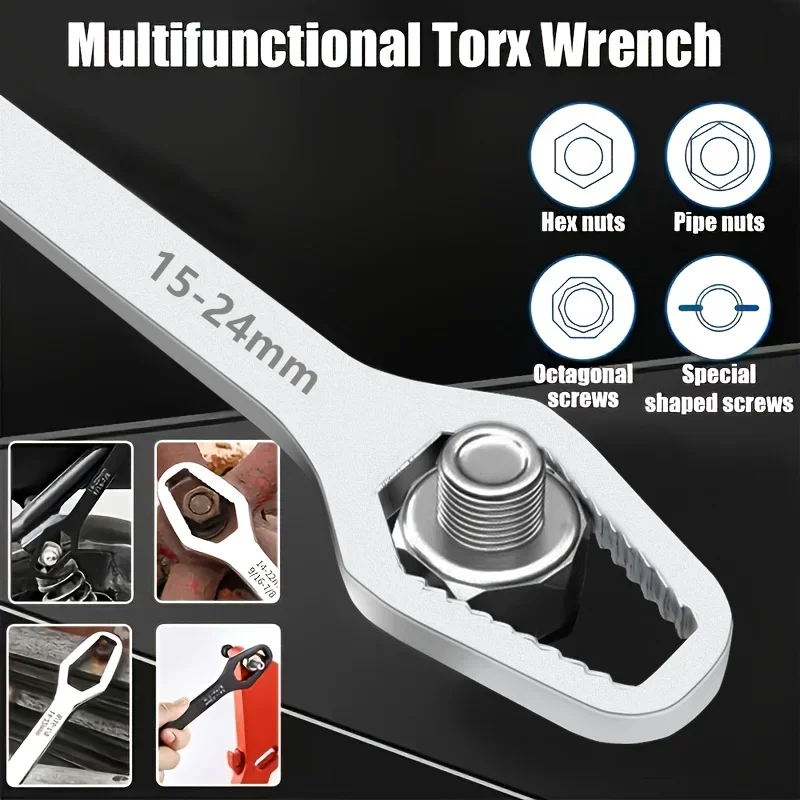 

8-22 3-14mm Universal Torx Wrench Self-tightening Adjustable Glasses Wrench Board Double-head Torx Spanner Hand Tools for Factor