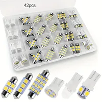 42Pcs T10 5050 Car LED Light Bulb Interior Dome Trunk License Plate Lamps Kit White for Bmw E53 E60 E90 LED Lamp