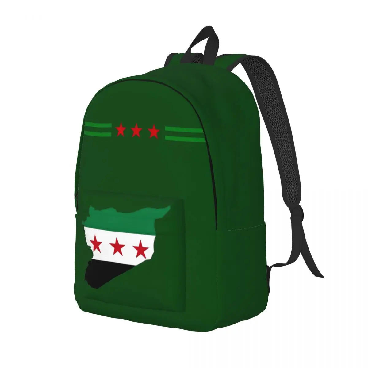 Flag Map Of Syria Teenage Backpack Durable High School Hiking Travel Syrian Arab Republic Daypack Laptop Computer Canvas Bags