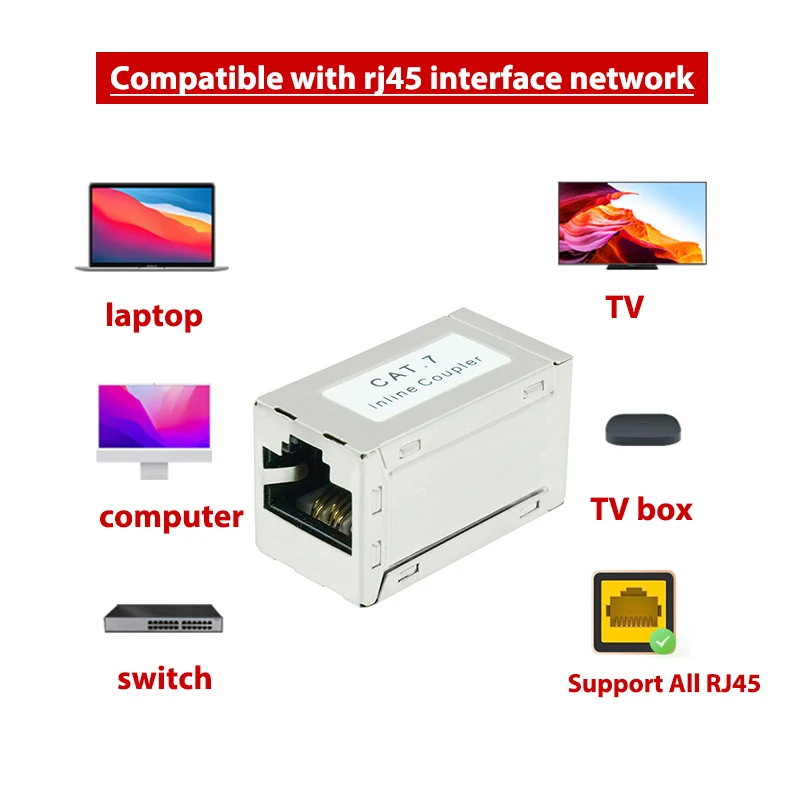 ProPatch Экранированный соединитель RJ45 Cat7 Cat6/CAT6A Соединитель RJ45, адаптер Ethernet-удлинителя «мама-мама», линейный соединитель Ethernet