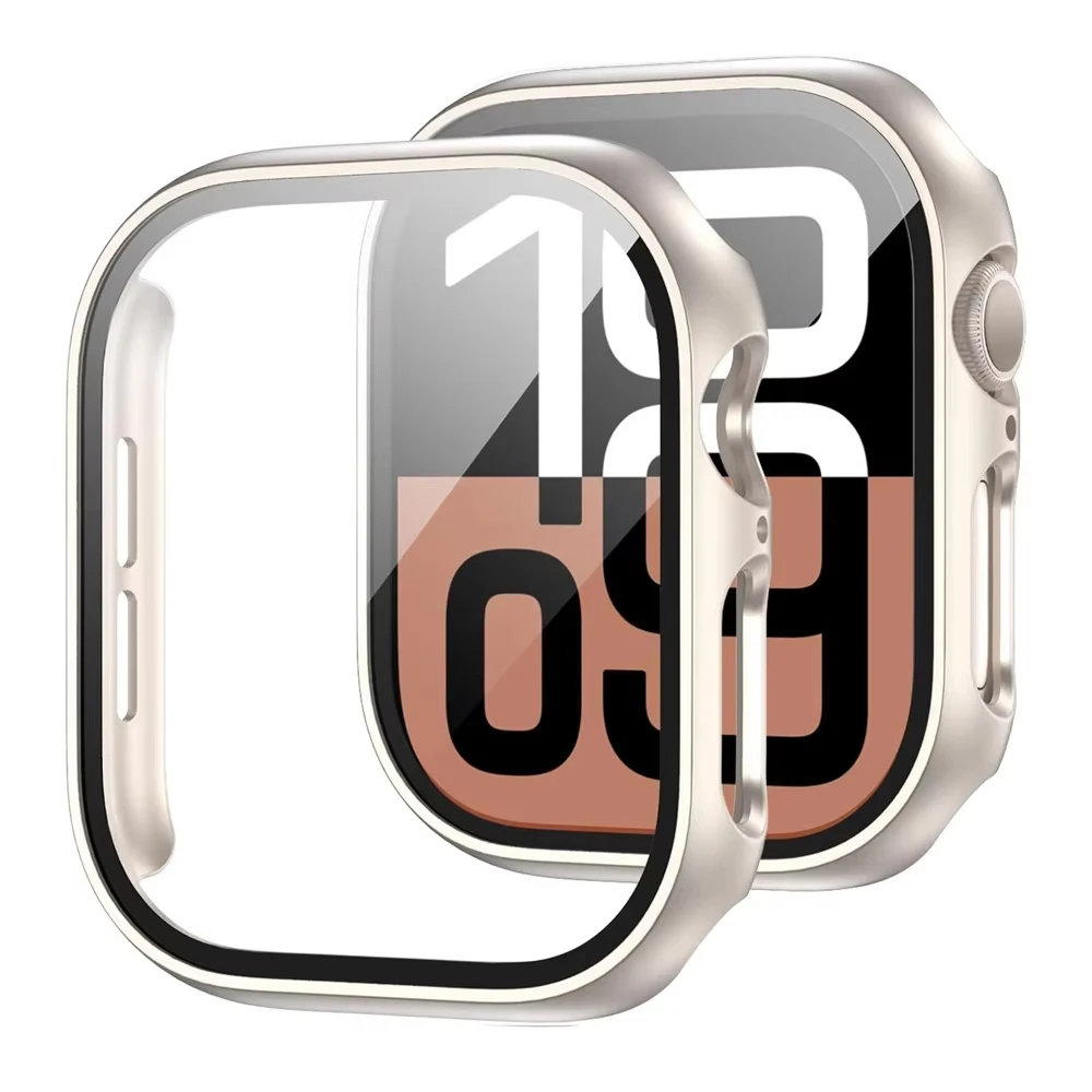 غطاء لساعة أبل 11 10 46 مللي متر 42 مللي متر اكسسوارات واقي للشاشة HD الزجاج المقسى PC الوفير iWatch سلسلة 11 واقية