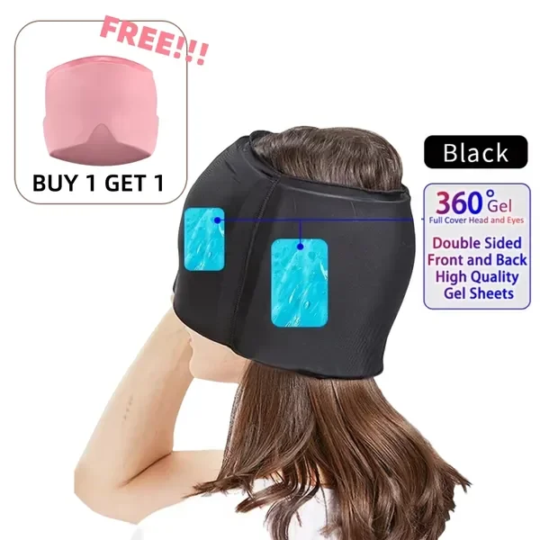 

Migraine Relief Hat Gel Therapy Eye Mask 360° Pain Relief with Free Gift