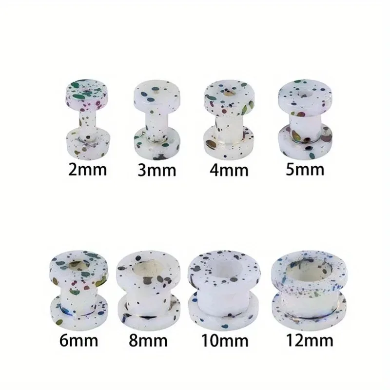 2pc Ear Plug and Tunnels Simple Acrylic Multi-color Poly-dot Outer Teeth Hollow Pulley Auricle  Piercing Jewelry