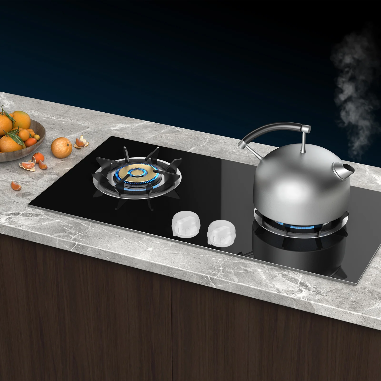 

4Pcs Clear Stove Button Covers Small Size Heat-Resistant Kitchen Accessory for Child and Pet Safety Stove Knob Cover