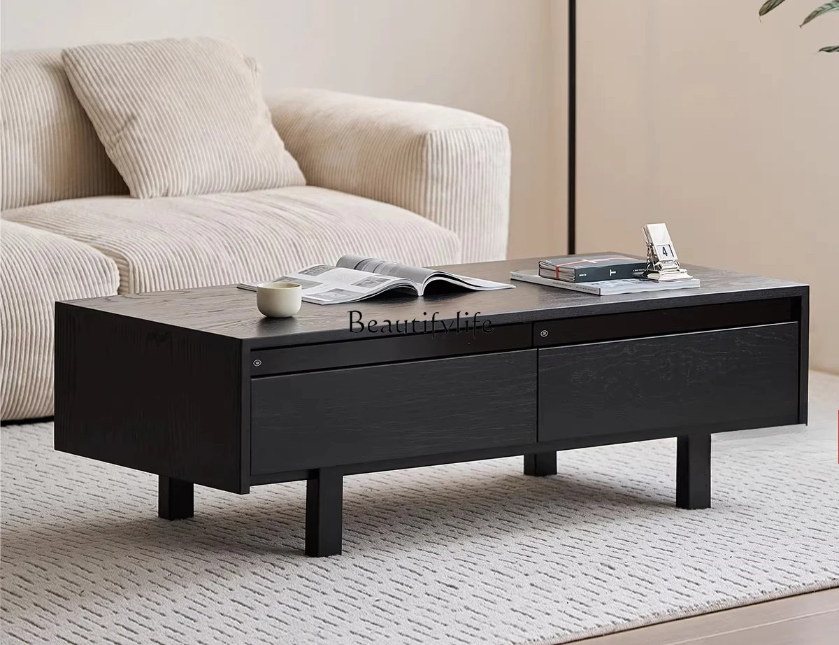 

Coffee table black living room household wabi-sabi tea table