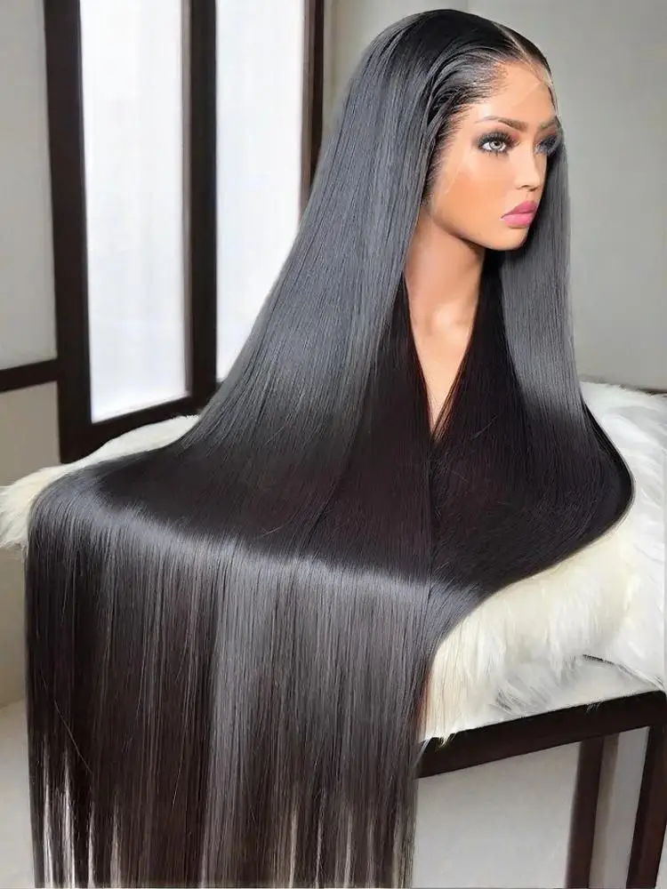 

250 Density Straight 13x4 HD Black Lace Front Wig 30 32 40 Inch 13x6 Lace Frontal Wigs Human Hair 5x5 Glueless Closure Brazilian