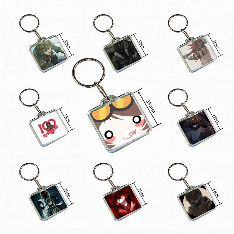Creepypasta T-Ticci Toby Anime Acrylic Keychain Handmade Hanging for Clothes Backpack Decoration Accessories Gifts with Friends