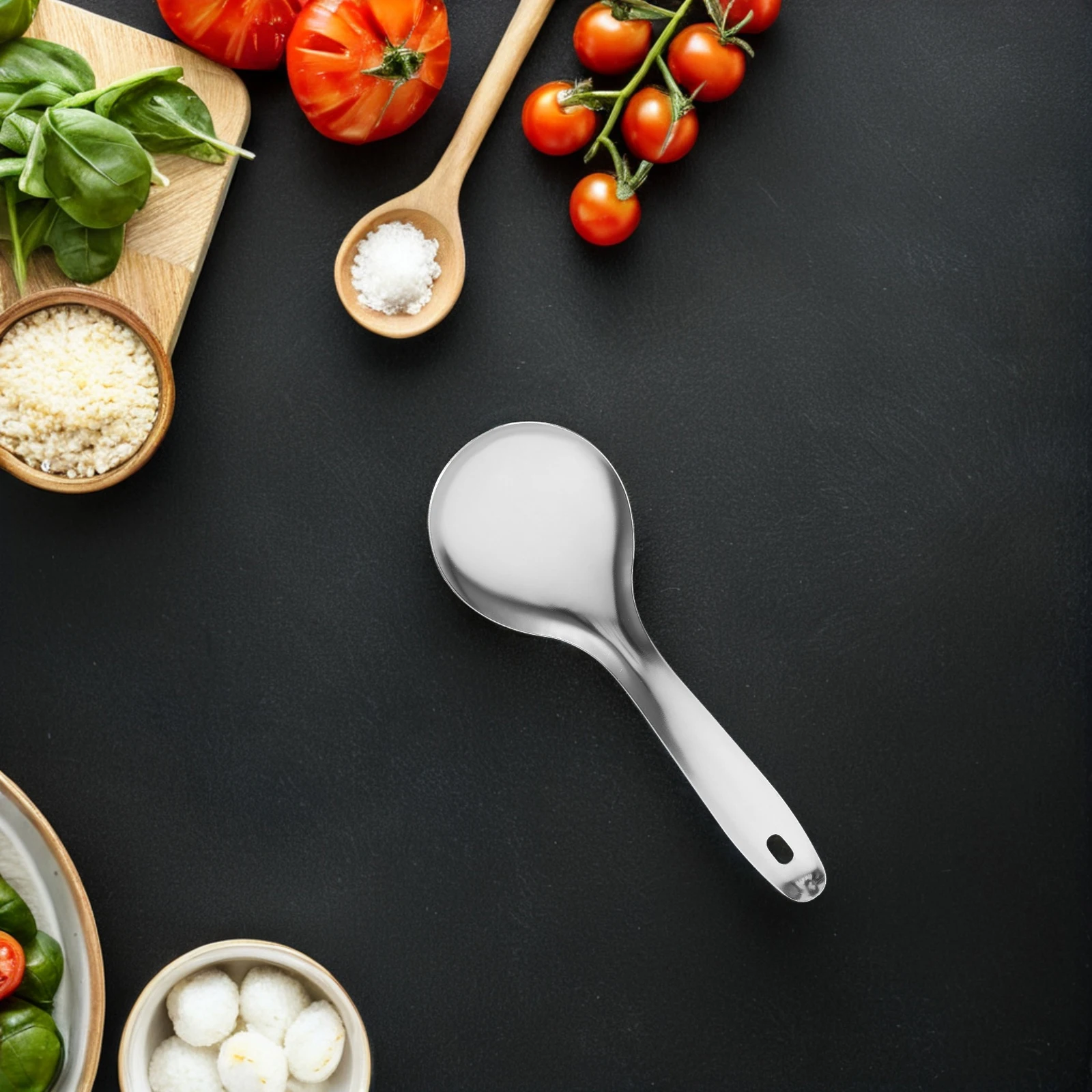 

4pcs Stainless Steel Rice Spoon Large Serving Spoons Rice Spatula Non-stick Kitchen Tool Practical Cooking Utensils