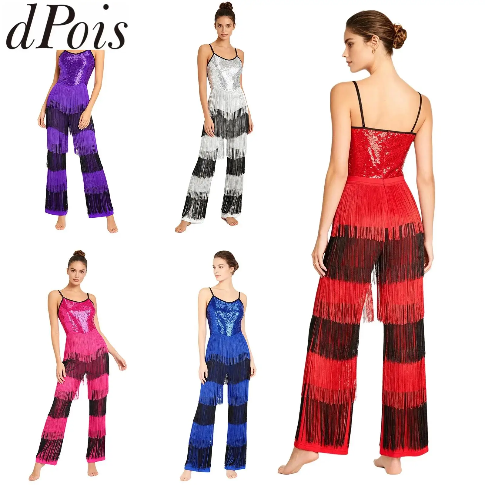 Leotardo para mujer, traje de baile latino, tap, lírico, para espectáculos, mono sin mangas con cremallera para jazz, tango, gimnasia, ropa de baile