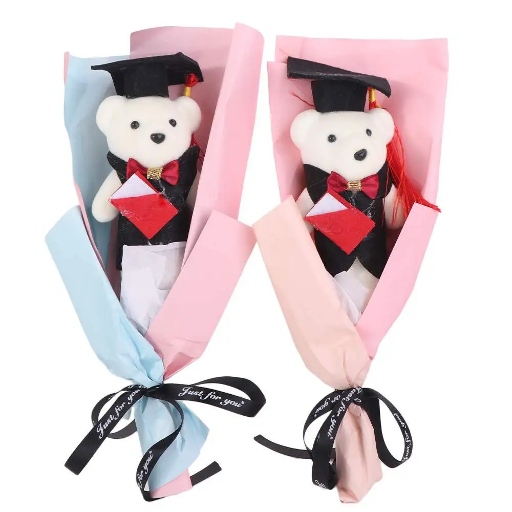 Buquê de animais chique, buquê de urso de formatura, desenho animado, elegante, doutorado, brinquedo adorável, presente de formatura, festa de aniversário