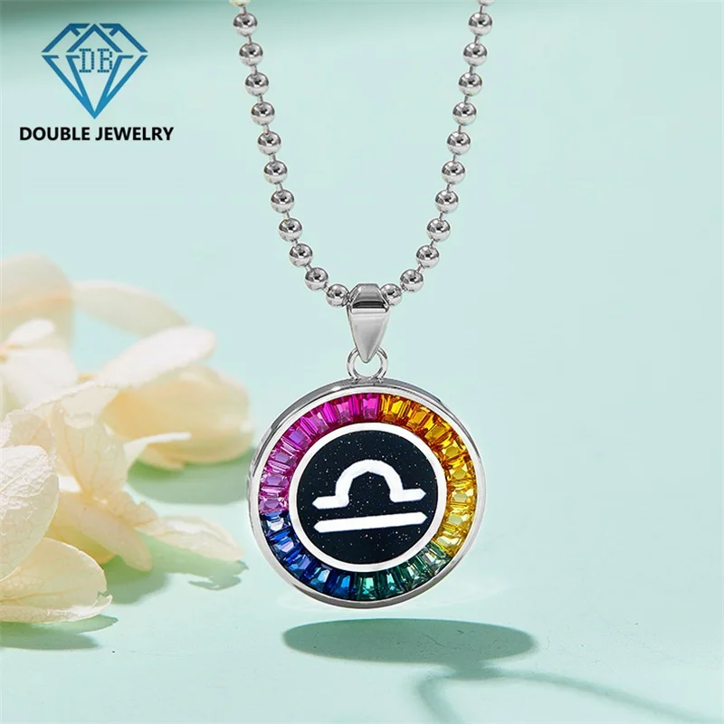 

Double Jewelry 2024 Newest design Libra pendant necklaces gemstone jewelry for Man Women party jewelry couple gift Wholesale