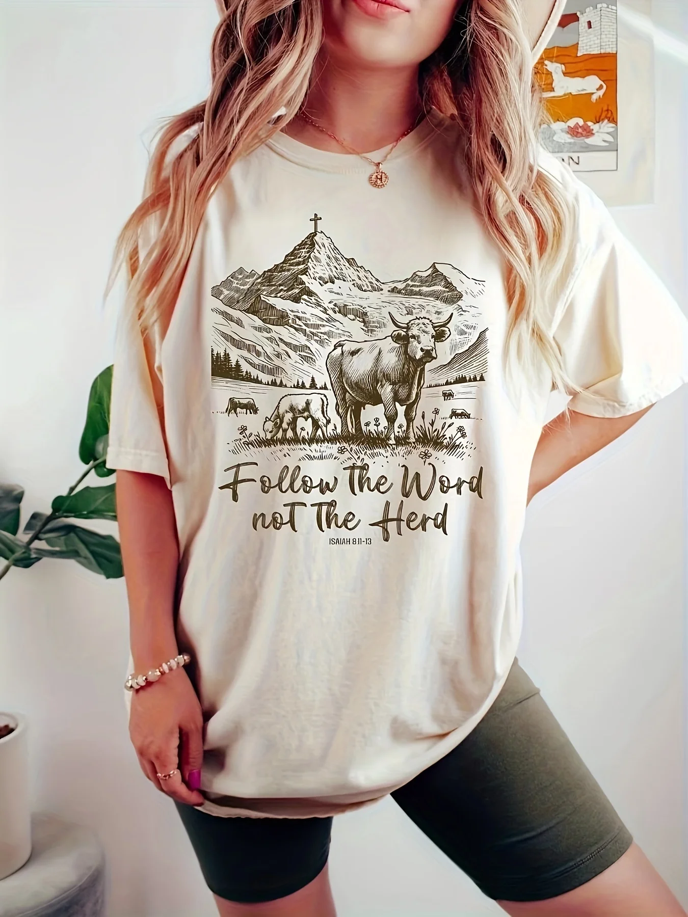 Follow The Word Not The Herd Women's Tee - Christian Bible Verse Graphic, Casual Faith Top
