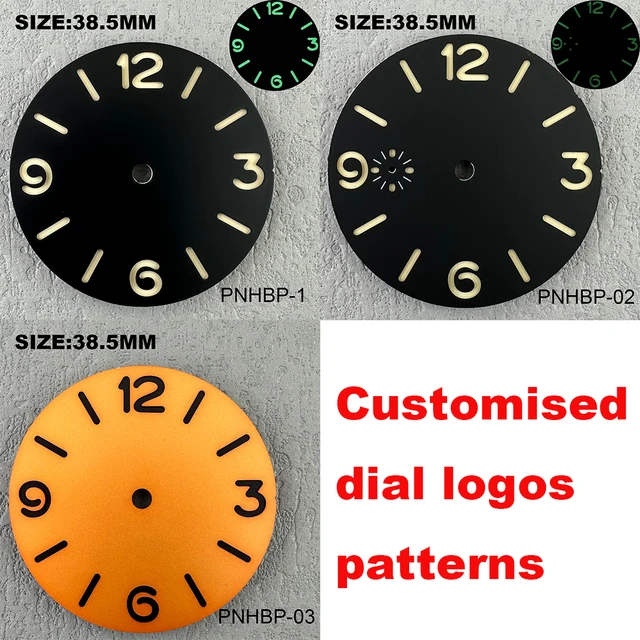 Nadaje się do 6498 ruchu zegarka ETA 6497 38.5mm/36mm zielony świecąca tarcza aseptyczny zegarek tarcza opaska na rękę z logo