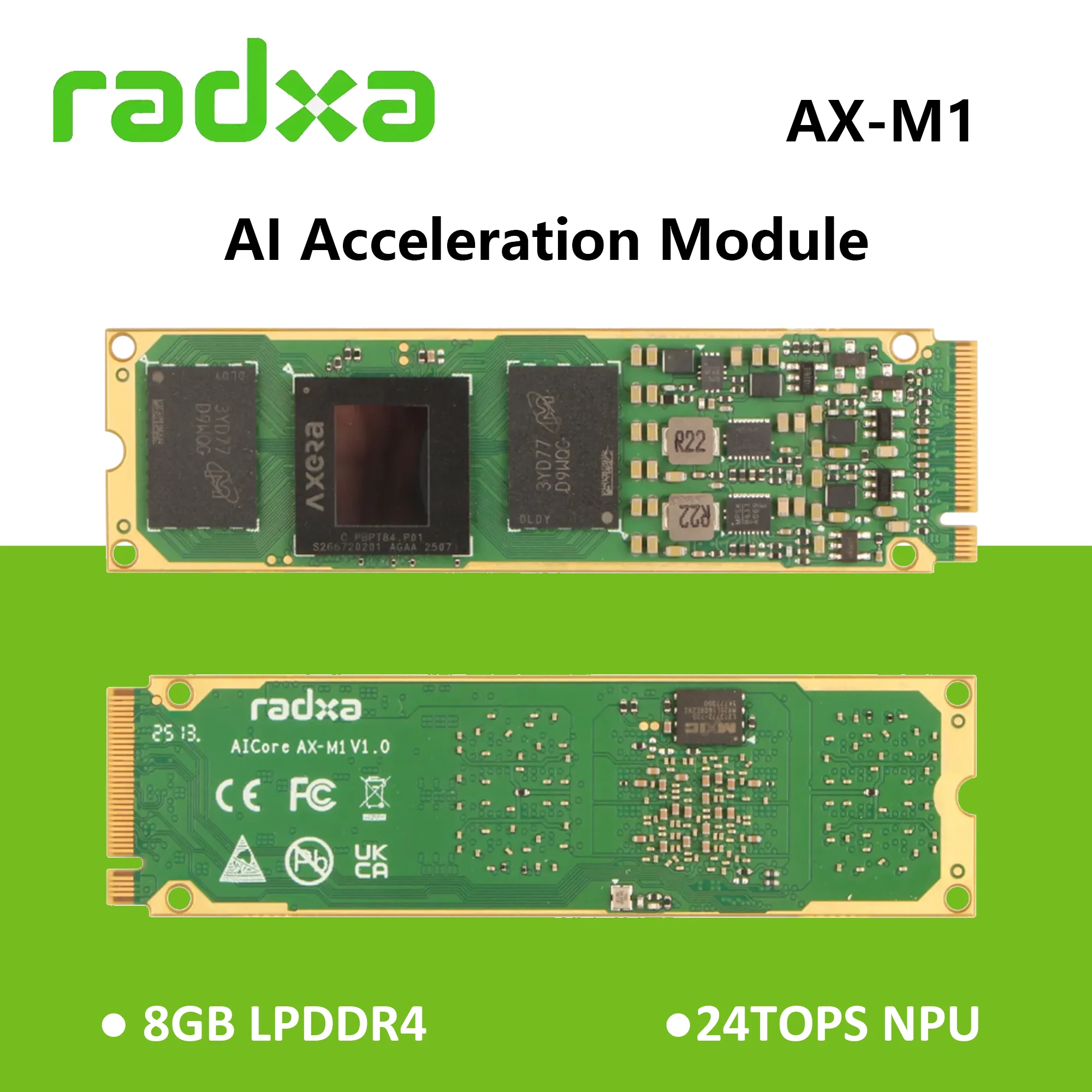 Radxa AICore AX-M1 Axera AX8850 AI アクセラレーションモジュール 24