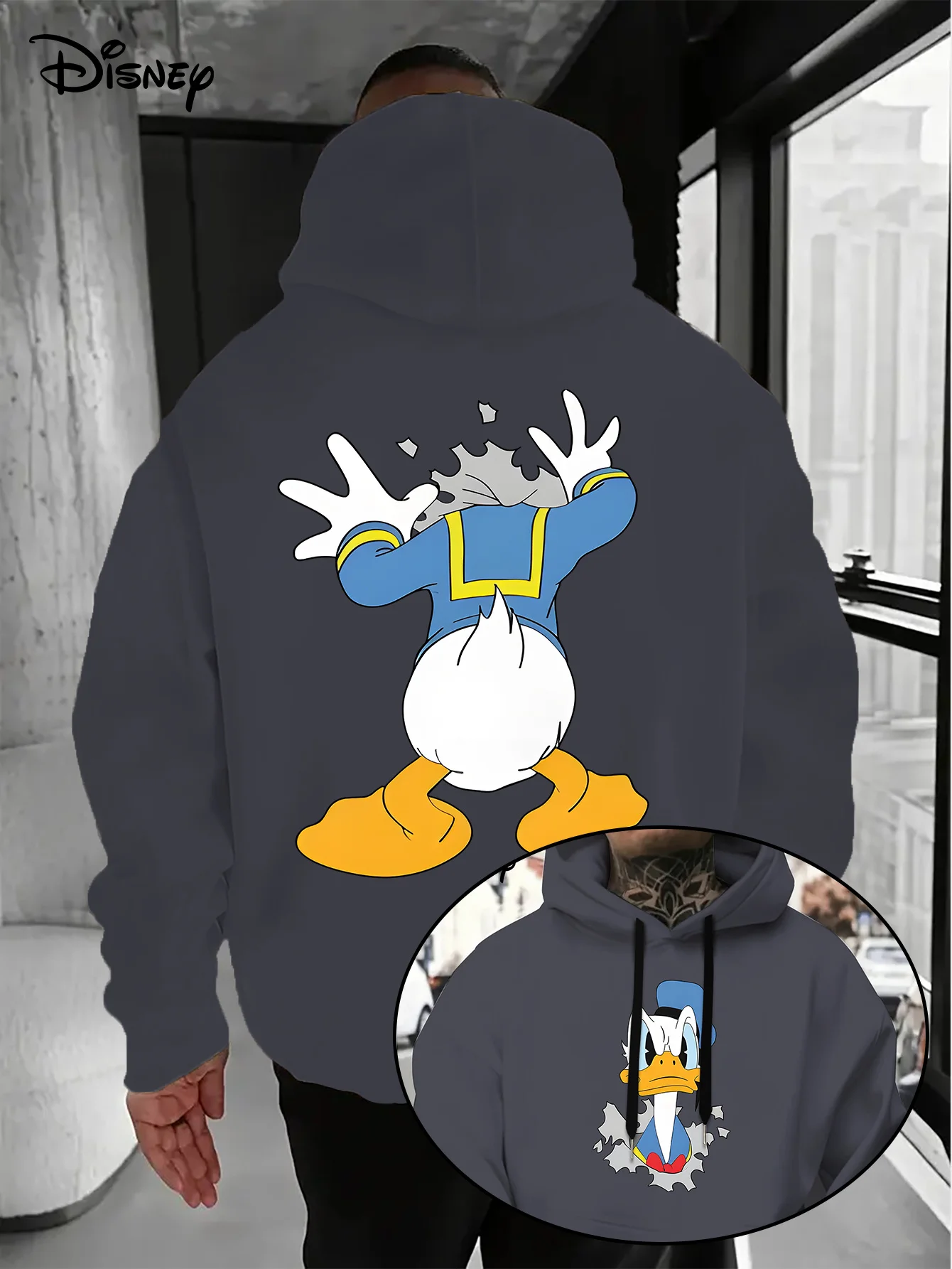 メンズ ディズニー ドナルドダック クリスマス パーカー ファッション オーバーサイズ ユニセックス スウェットシャツ 秋と冬 フリース カジュアル 多用途