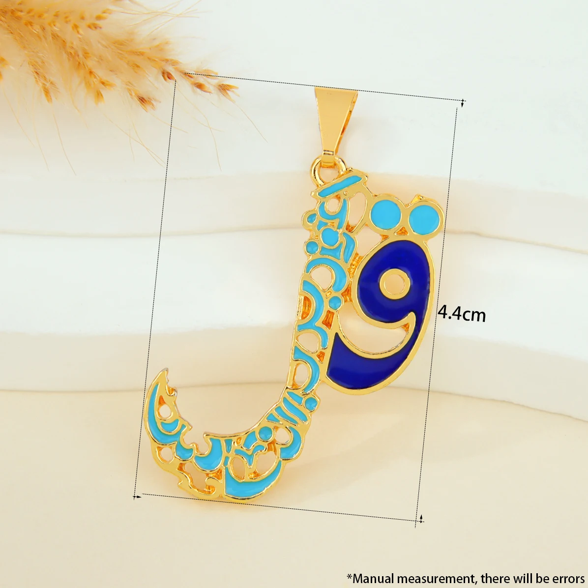 Arabische Muslimische Islamische Glücksbringer-Halskette Anhänger 21k Vergoldet Dubai Vintage Geometrischer Anhänger Bollywood Modeschmuck – Detail 7