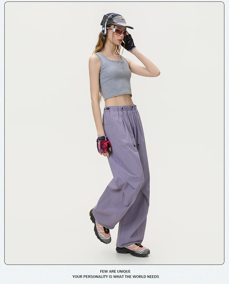 CHRLCK Women's Quick Drying Hiking Pants Spring Summer Fashion Cargo Pants Loose Fishing Camping Cycling Trekking Trousers
