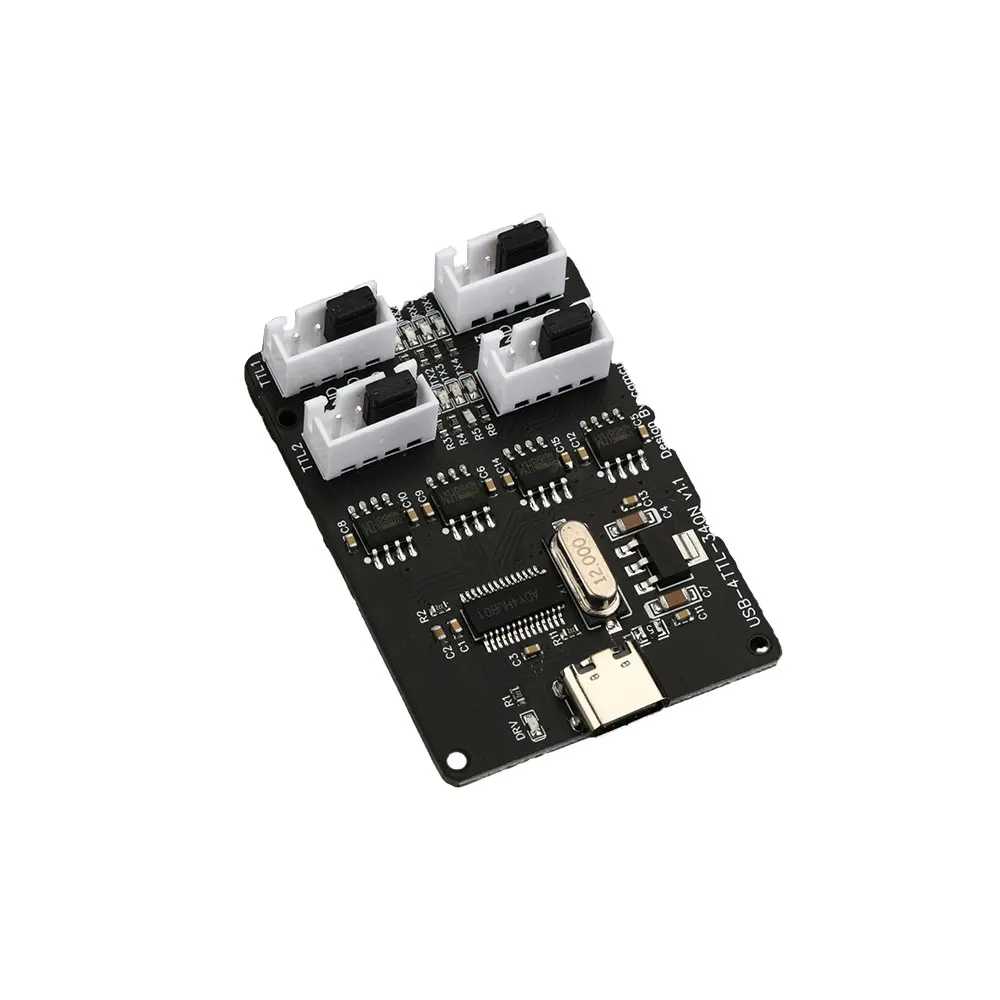4CH USB to TTL Serial Module TTL Type-C Interface with CH340N Chip and Indicator Support 1200-2Mbps Speed