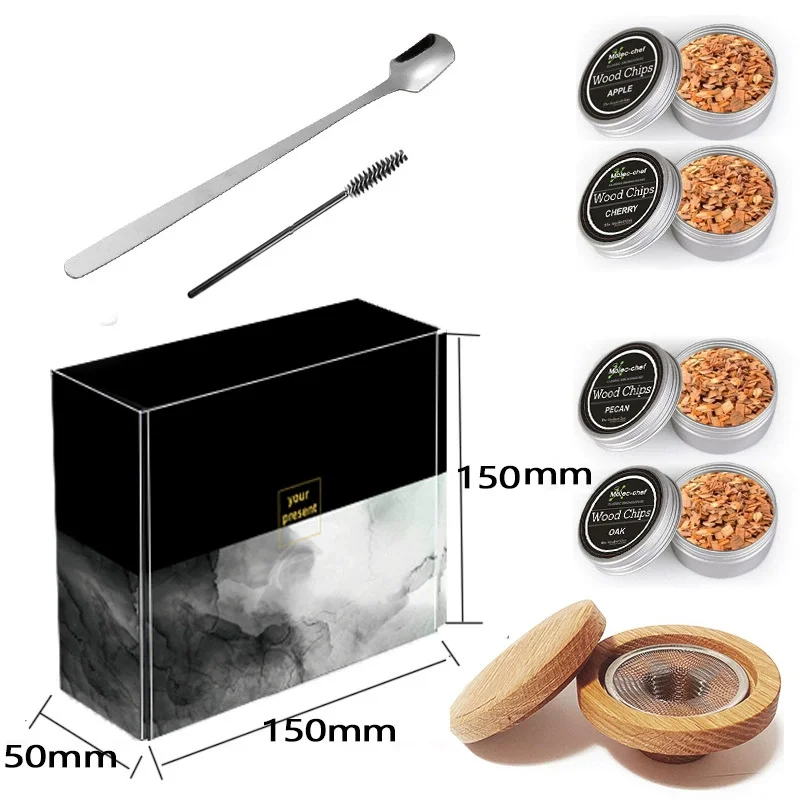 Kitchen Bar Tools Cocktail Smoker Kit 4 Types Smoked Wood Sustainable Flamethrower Party Reception Whiskey Beer Drink Smoker Set