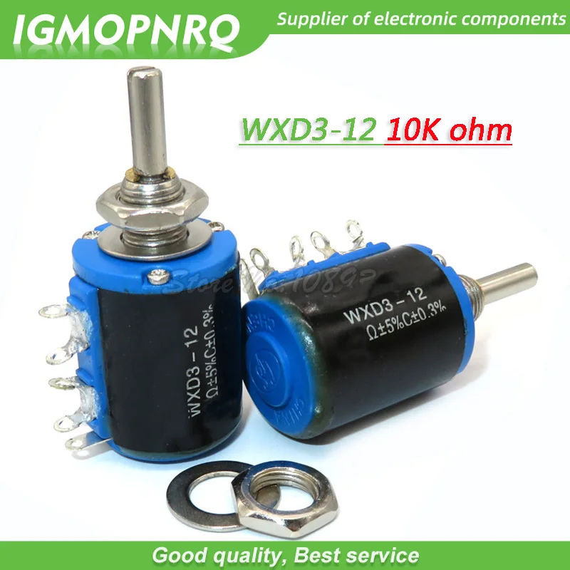 2pcs WXD3-12-1W  10K ohm  WXD3-12 1W 5 ring multi-circle precision wire-wound potentiometer IGMOPNRQ