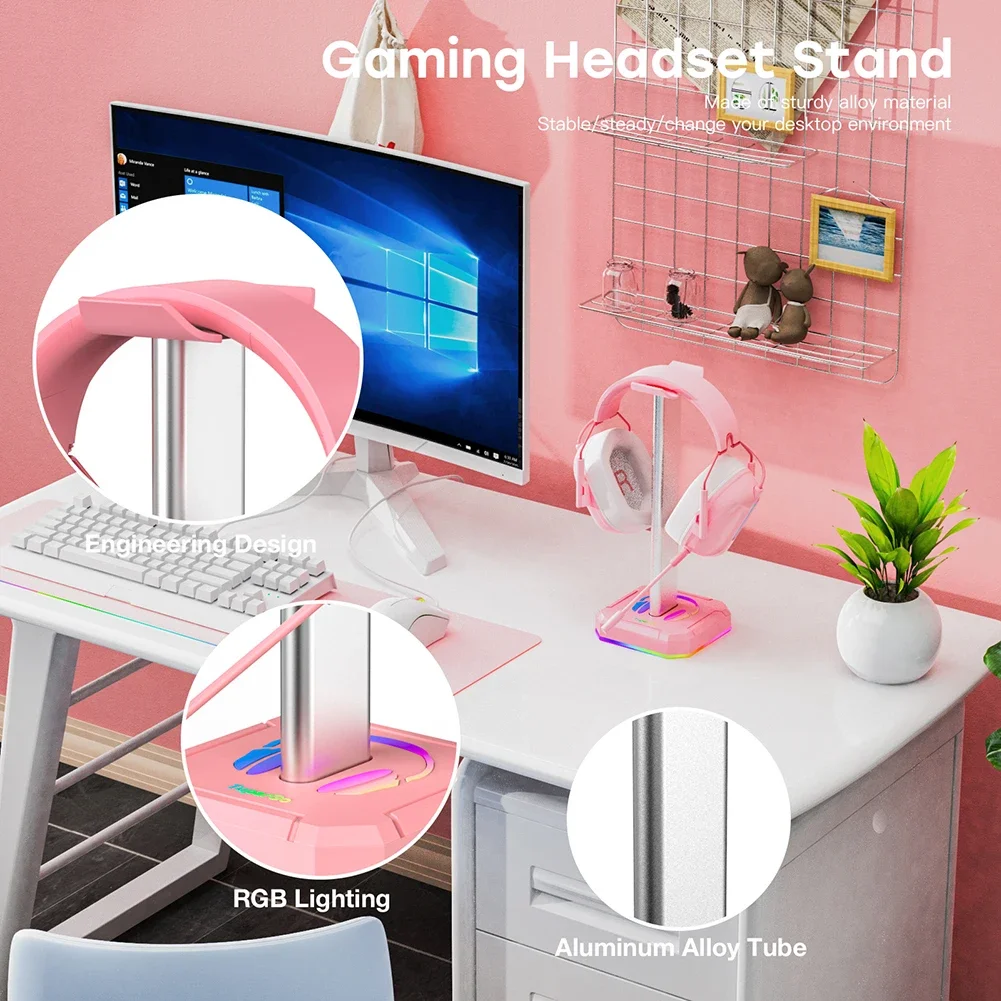 ZJ3 ZJ2 Head mounted RGB Backlit Gaming Aluminum Alloy Stand Detachable Atmosphere Suitable for Computer Game Players image 4