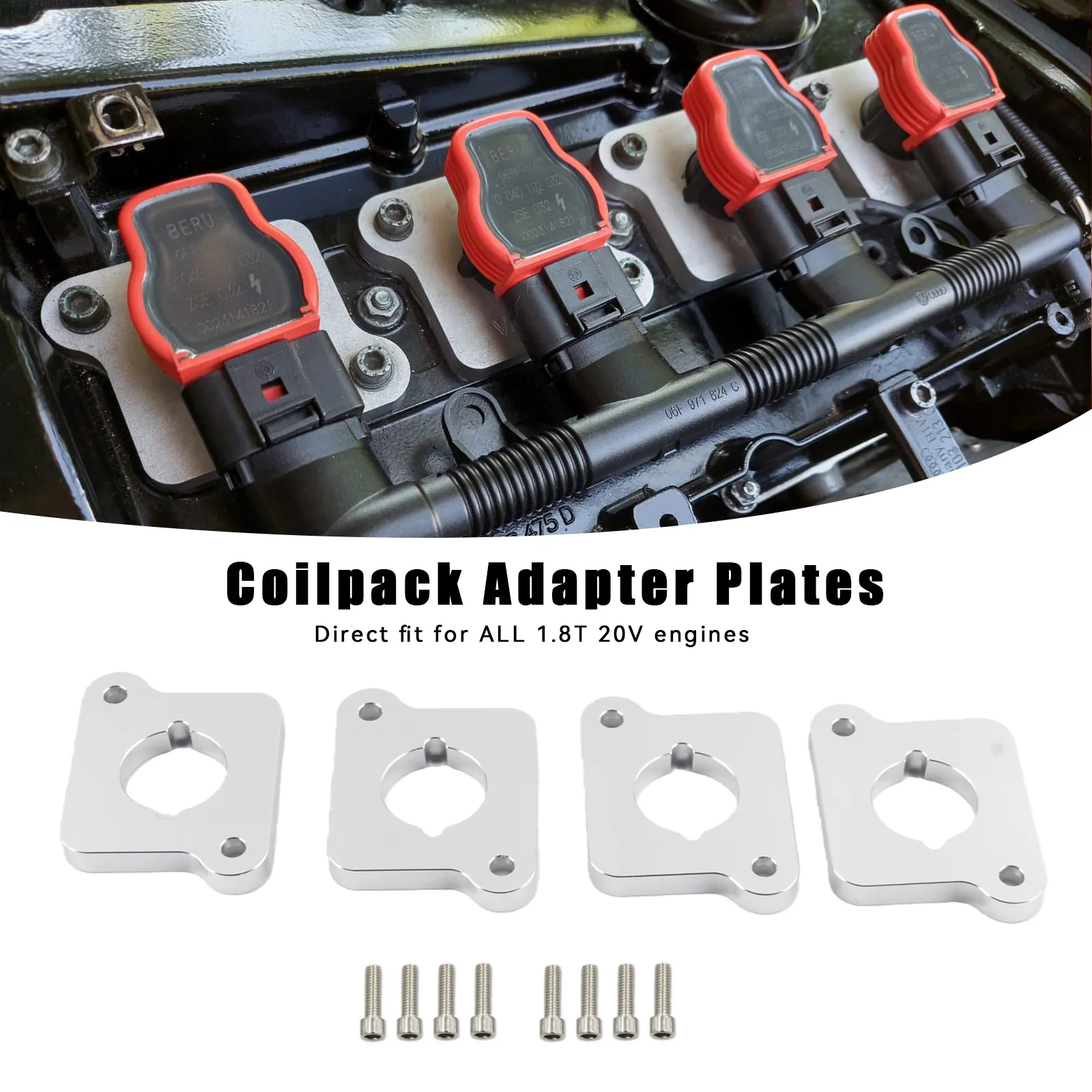 Aluminium-Zündspulenadapterplatten aus Billet-Material für R8/TFSI Zündspulen A3 S3 8L Golf TT 1.8T RS4 S4 B5 – Detail 4
