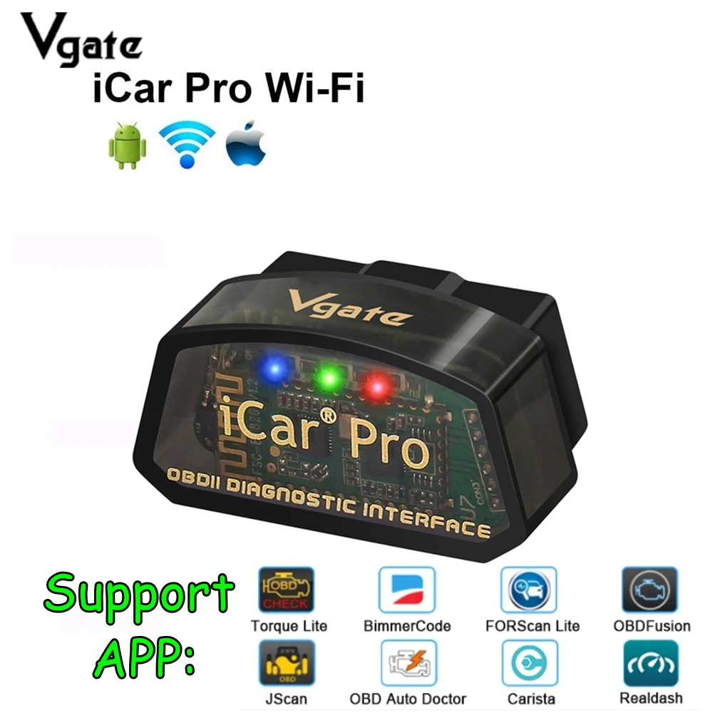 

Vgate iCar Pro elm327 WIFI OBD2 Car diagnostic Tools ELM 327 V2.3 Wifi for Android/IOS OBD2 Scanner Tool